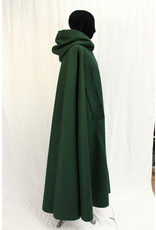 Cloak and Dagger Creations 4593 - Dark Green Hooded Cloak w/Arm Slits, Wool Blend, Black Hood Lining