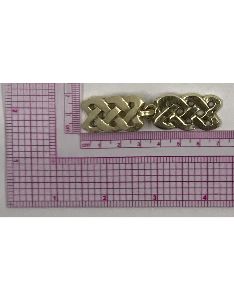 Cloakmakers.com Celtic Knot Cloak Clasp, Rectangular - Brass