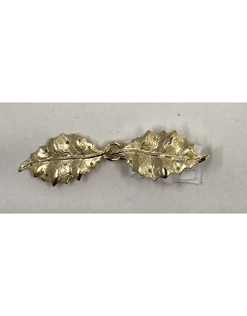 Cloakmakers.com Holly Leaves Cloak Clasp - Gold Plated