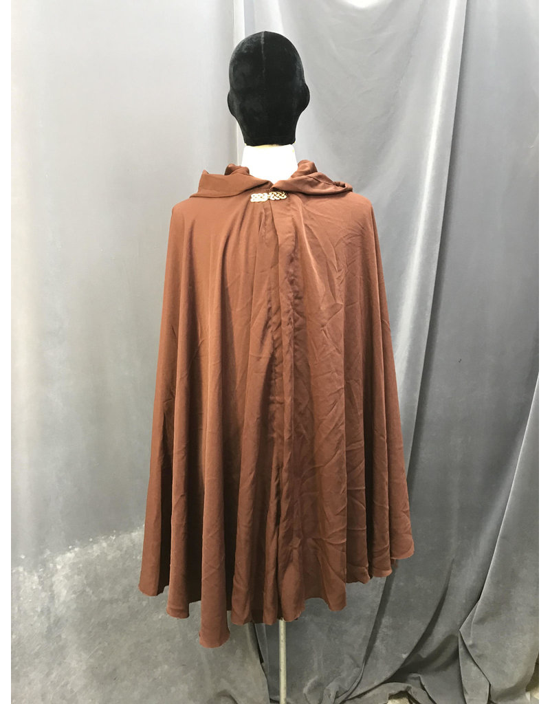 Cloak and Dagger Creations 4620 - Easy Care Brown Liripipe Hooded Cloak,  Clasp