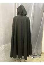 Cloak and Dagger Creations 4622 - Black Washable Woolen Hooded Cloak, Red Hood Lining, Clasp TBD