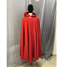 Cloakmakers.com 4632 - Washable Red Woolen Full Circle Hooded Cloak