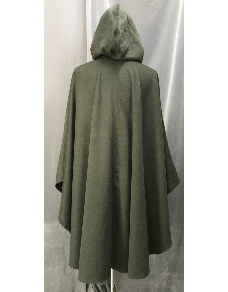 Cloak and Dagger Creations 4635 - Green Commuter Shaped Shoulder Hooded Cloak w/Pockets