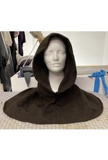 Cloak and Dagger Creations H310 - Washable Brown Wool Hooded Cowl