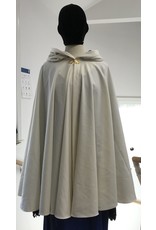 Cloak and Dagger Creations 4617 - Cream Wool Twill Short Cloak, Gold Velvet Hood Lining