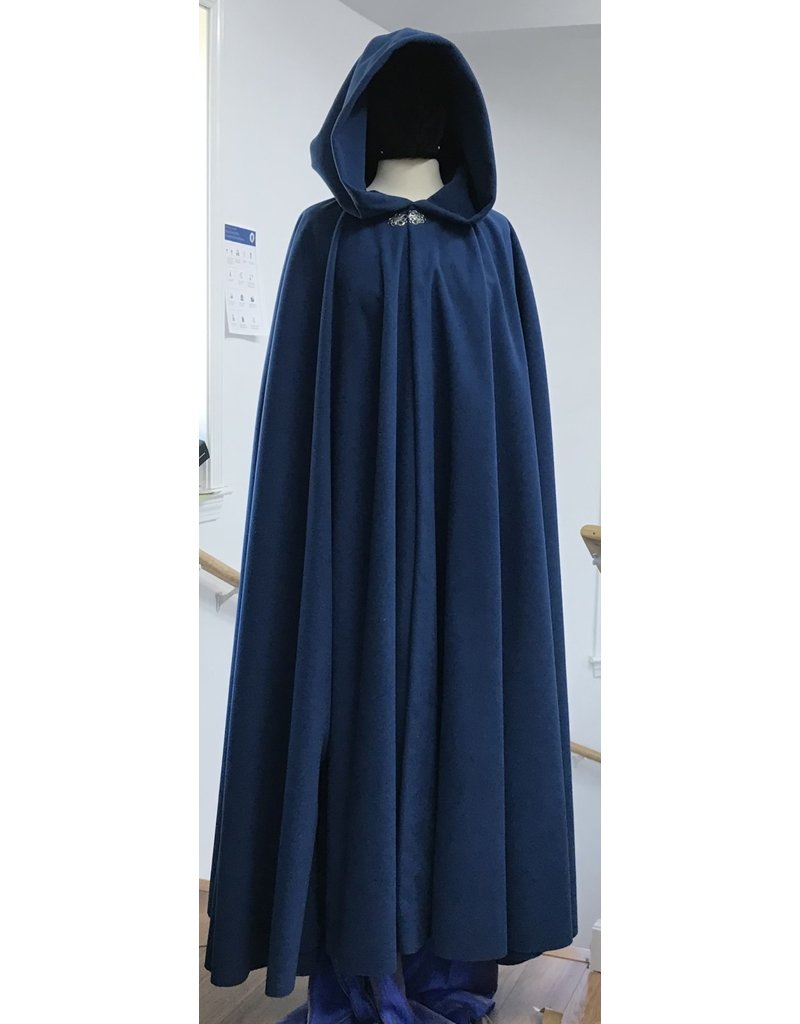 Cloak and Dagger Creations 4638 -  Blue Windblock Fleece Long Hooded Cloak, Pewter Clasp