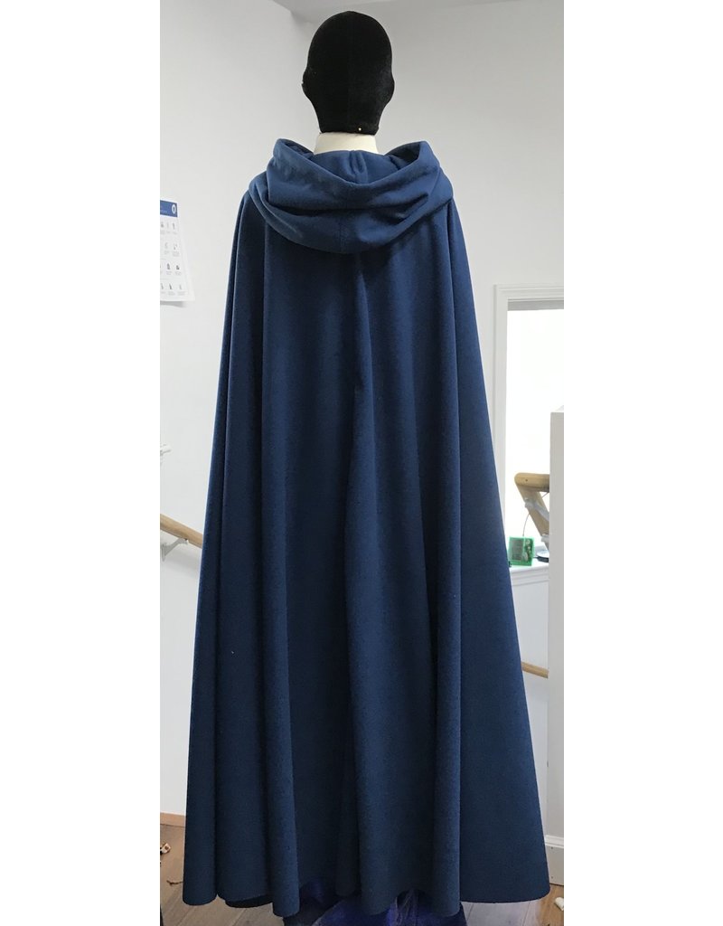 Cloak and Dagger Creations 4638 -  Blue Windblock Fleece Long Hooded Cloak, Pewter Clasp