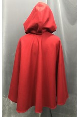 Cloak and Dagger Creations 4643 - Red 100% Wool Cloak w/Hood & Pockets, Red Hood Lining