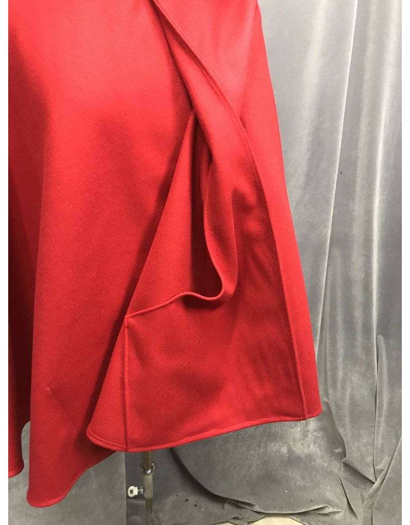 Cloakmakers.com 4643 - Red 100% Wool Cloak w/Hood & Pockets, Red Hood Lining