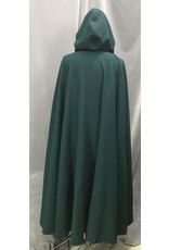 Cloak and Dagger Creations 4646- Dark Green Full Circle Cloak, 100% Wool , w/Brown Hood Lining, Pewter Clasp