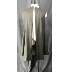 Cloak and Dagger Creations J729 - Brown Woolen Long Vest w/Pockets, Back Slit