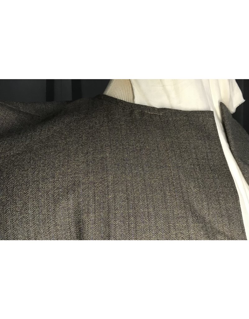 Cloakmakers.com J729 - Brown Woolen Long Vest w/Pockets, Back Slit