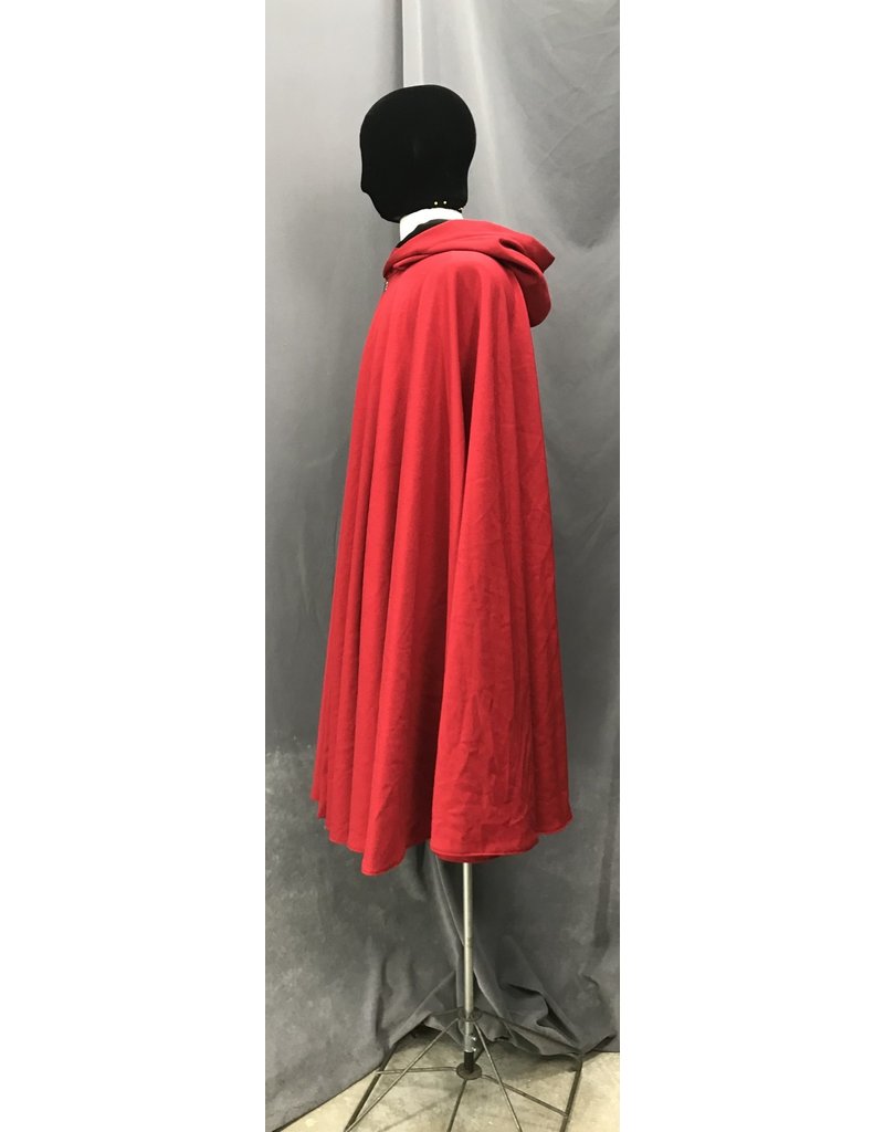 Cloak and Dagger Creations 4654 - Red Full Circle Cloak, Black Hood Lining, Pewter Clasp