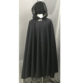 Cloak and Dagger Creations 4655 - Navy Blue Wool Cloak, Grey Hood Lining, Pewter Clasp