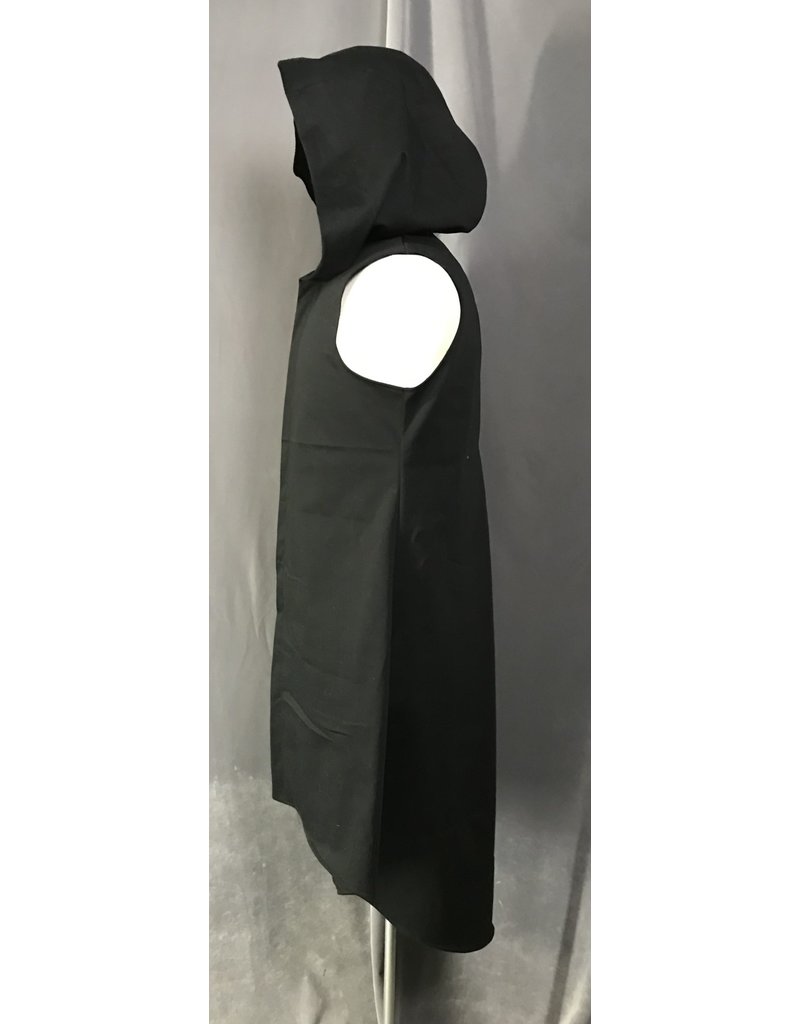 Cloak and Dagger Creations J737 - Black Long Vest with Hood