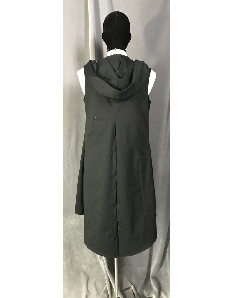 Cloakmakers.com J737 - Black Long Vest with Hood
