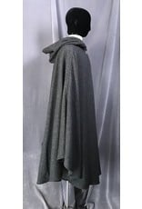 Cloak and Dagger Creations 4671 - Washable Grey/Black Wool Commuter Cloak, Black Hood Lining, Pewter Clasp