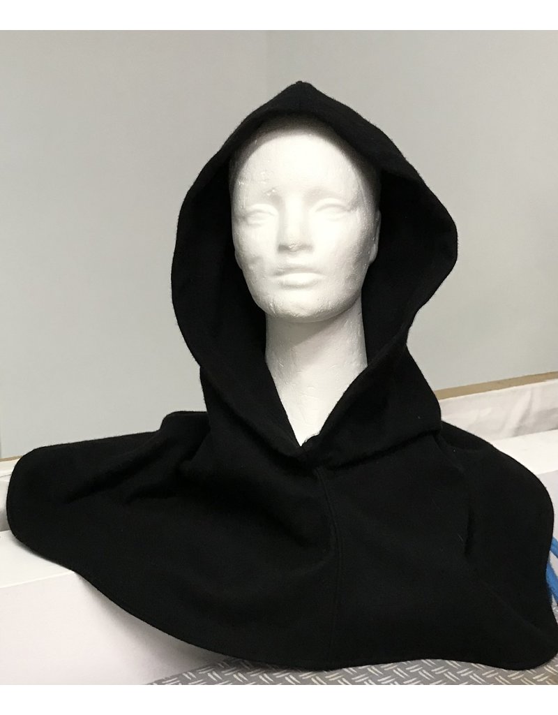 Cloak and Dagger Creations H330 - Black Washable Wool Hooded Cowl