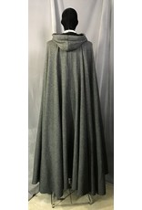 Cloak and Dagger Creations 4674 - Washable Grey/Black Woolen Cloak, Black Hood Lining, Pewter Clasp