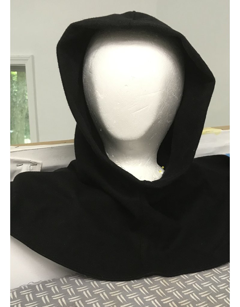 Cloak and Dagger Creations H339 - Black  Woolen Hooded Cowl, Washable