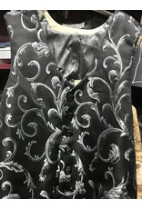 Cloakmakers.com J752 -  Washable Vest, Black w/Silver Flourishes
