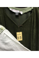 Cloak and Dagger Creations G1117 - Dark Moss Green Gown w/Pockets, White Split Dropped Sleeves, Green Trim