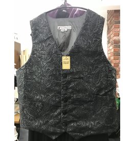 Cloak and Dagger Creations J759 - Steel Grey 6-Button Vest w/Dark Grey Paisley Pattern, Pockets,