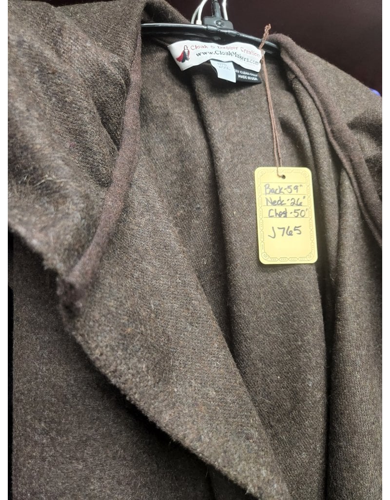 Cloakmakers.com R507 - Brown Wool Sleeveless Jedi Vest