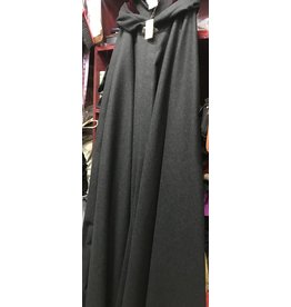 Cloak and Dagger Creations 4749 - Charcoal Grey Long Cloak, Burgandy Hood Lining, Pewter Clasp