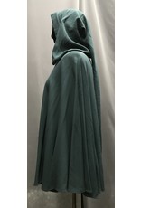 Cloak and Dagger Creations 4688 - Dark Dusty Green Washed Wool Cloak, Liripipe Hood, Pewter Clasp