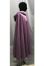 Cloak and Dagger Creations 4714 - Dusty Plum Purple Moleskin Cloak w/Green Hood Lining, Pewter Clasp