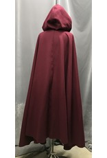 Cloak and Dagger Creations 4721 - Raspberry Red Wool Long Cloak, Black Hood Lining, Pewter Clasp