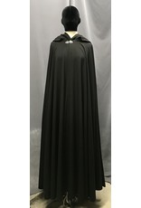 Cloak and Dagger Creations 4723 - Long Black Cloak w/ Blue Velvet Hood Lining, Pewter Clasp