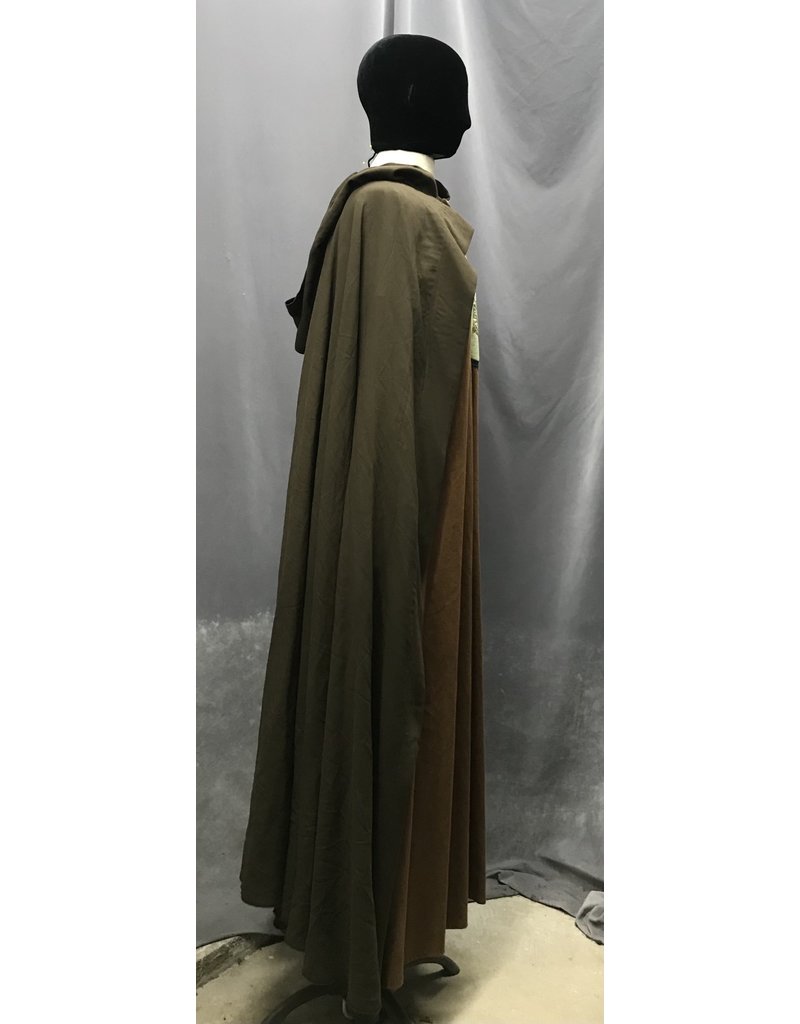 Cloakmakers.com 4731 - Brown Washable Wool Hooded Ranger/Hobbit Cloak, 4 Buttons