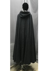Cloak and Dagger Creations 4732 - Washable Dark Blue Wool Cloak w/Black Hood Lining, Pewter Clasp