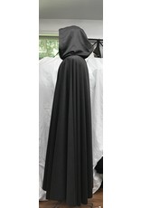 Cloak and Dagger Creations 4762 - Washable Grey Full Circle Cloak, Black Hood Lining, Pewter Clasp
