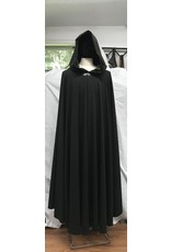 Cloak and Dagger Creations 4763 - Black Summer-Weight Long Full Circle Cloak, Green Hood Lining, Pewter Clasp