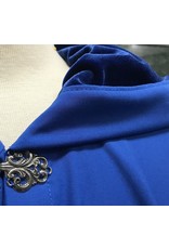 Cloak and Dagger Creations 4766 - Medium Blue Lightweight Rayon Blend Cloak, Blue Velvet Hood Lining, Pewter Clasp