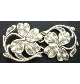 Cloakmakers.com Shamrock Cloak Clasp - Silver Tone Plated