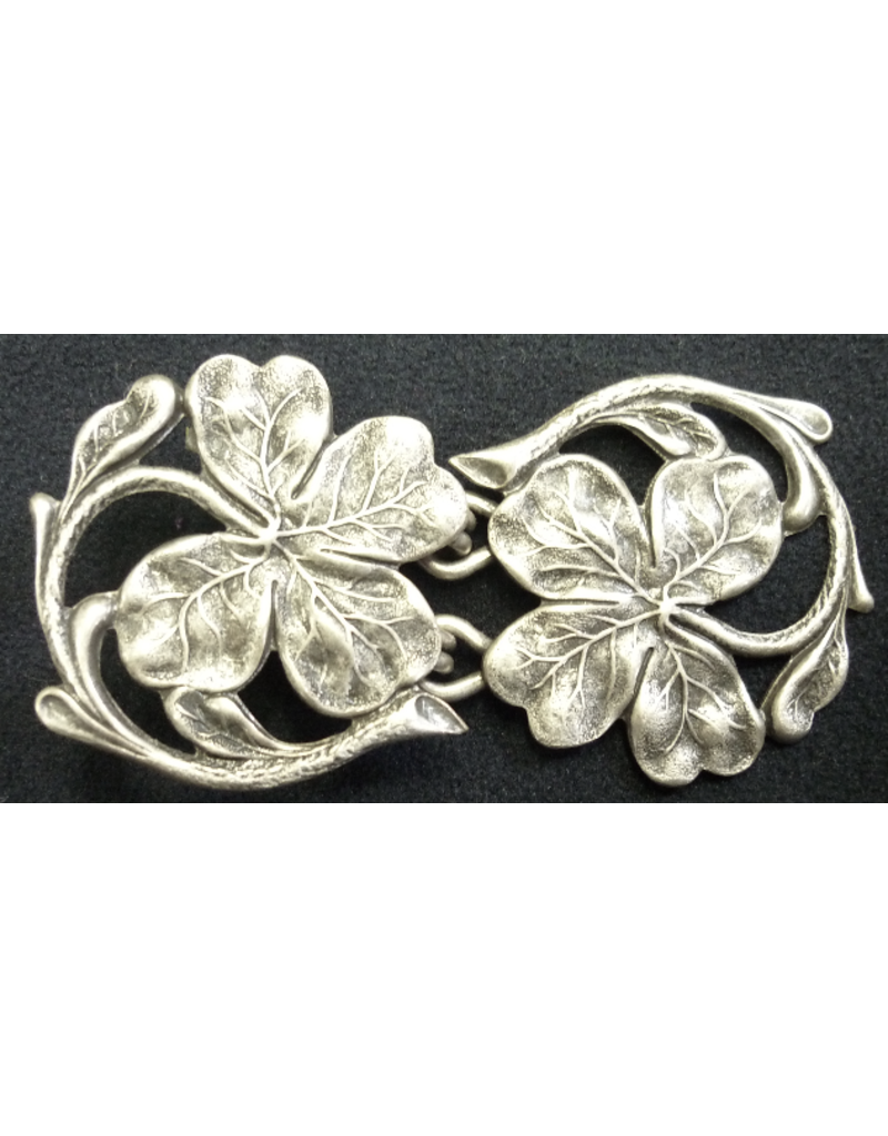 Shamrock Cloak Clasp Silver Tone Plated Cloak & Dagger Creations