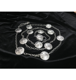 Cloak and Dagger Creations Chain Belt, Dragon Medallions, Silvertone
