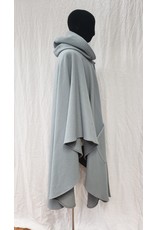Cloak and Dagger Creations 4404 - Pale Ice Blue Ruana-Style Cloak w/Pockets, Blue Grey Hood Lining, Pewter Clasp
