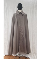 Cloakmakers.com 4781 - Taupe Victorian Collared Cloak, Byzantine Swirl Clasp
