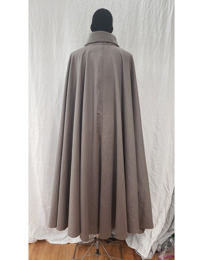 Cloakmakers.com 4781 - Taupe Victorian Collared Cloak, Byzantine Swirl Clasp