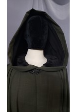 Cloak and Dagger Creations R505 - Grey Green Washable Robe w/Pockets, Lined Hood,