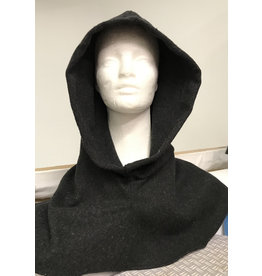 Cloakmakers.com H355 - Washable Charcoal Grey Hooded Cowl