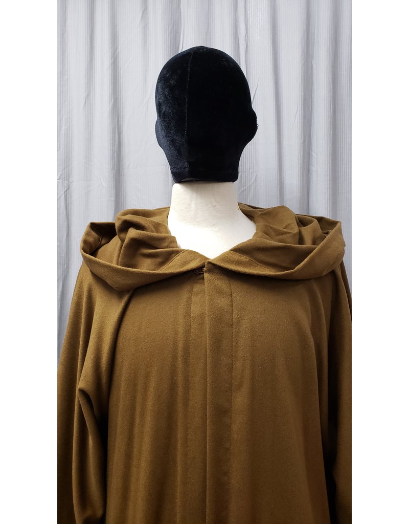 Cloakmakers.com R475 - Brown Wool Blend Jedi Robe, Hidden Hook & Loop Clasp