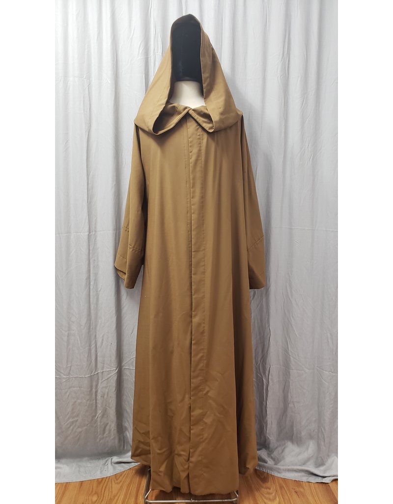 Cloak and Dagger Creations R508 - Extra Long Brown Jedi Robe w/Pockets & Generous Hood, Washable