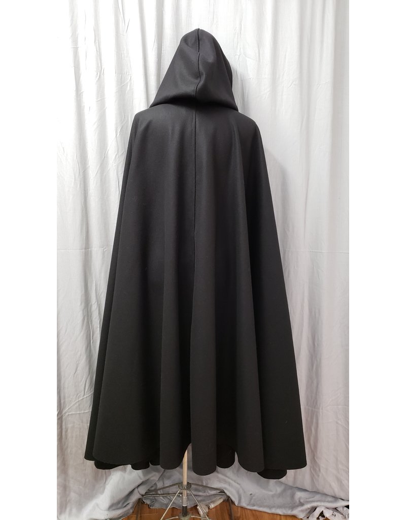 black hooded cloak with sleeves