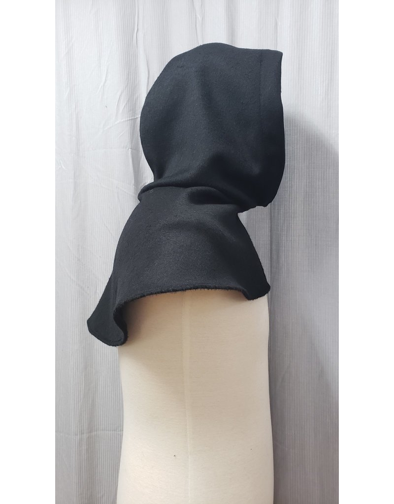 Cloak and Dagger Creations H358 - Black Wool Hooded Cowl